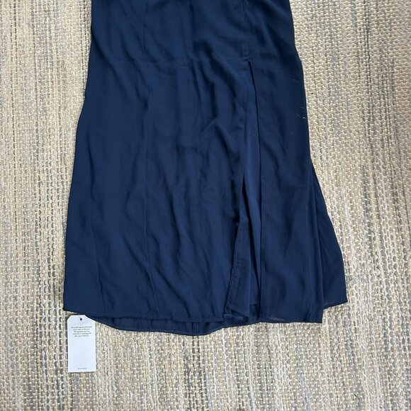 ABERCROMBIE & FITCH Women’s Camille Satin Slit Midi Slip Dress Blue Size XXS P - Picture 4 of 16